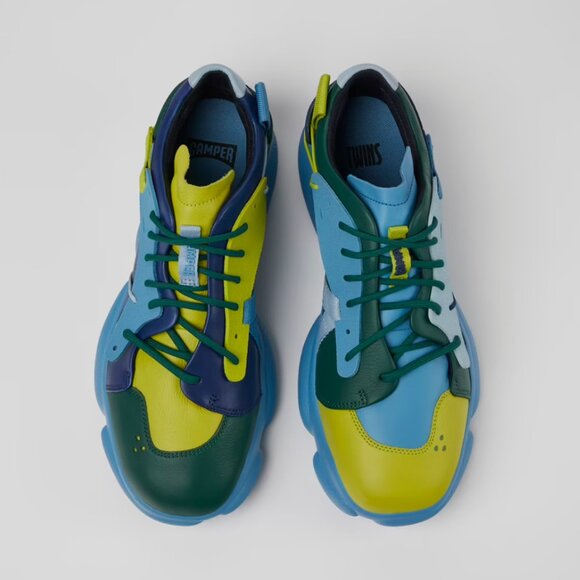 Twins Multicolored leather and textile sneakers for women - Picture 2 of 5